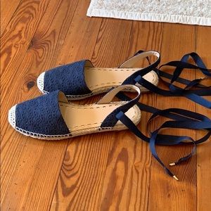 crown and ivy tie around ankle sandals